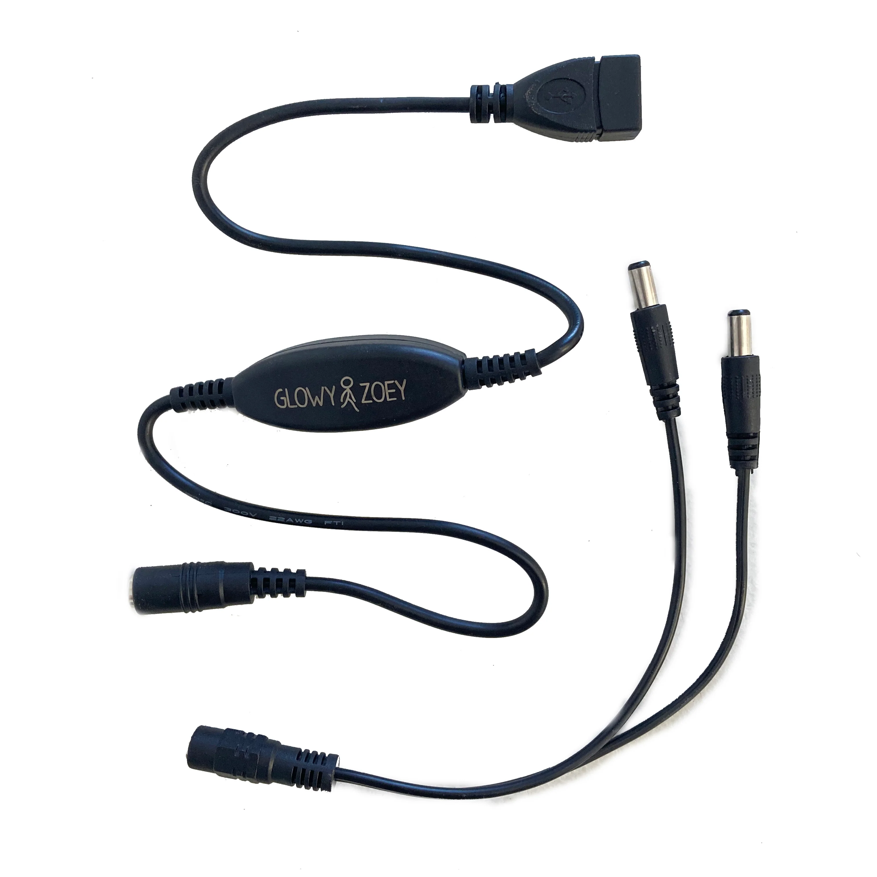 12v to 5v Adapter w/ Splitter - Glowy Zoey